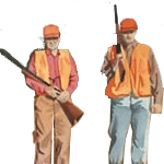 Hunters carrying firearms